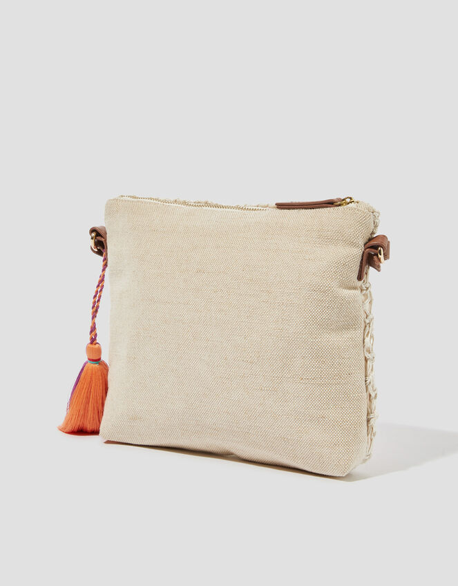 Zoe Embroidered Crochet Cross Body Bag, , large