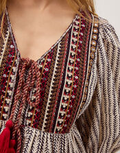 Laila Embellished Print Blouse, Ivory (IVORY), large