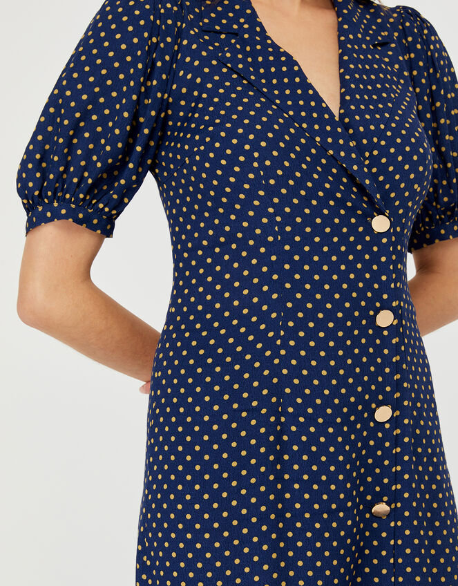 Livvy Spot Print Dress, Blue (NAVY), large