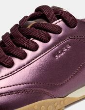 Hoff Bridge Metallic Leather Trainers, Red (BURGUNDY), large