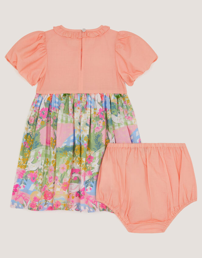 Baby Bunny Print Dress & Knickers Set, Yellow (YELLOW), large