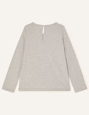 Sequin Unicorn Long Sleeve Top, Grey (GREY), large