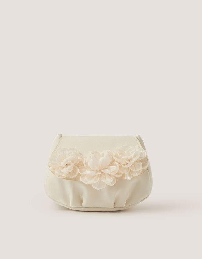Corsage Satin Bag, Ivory (IVORY), large
