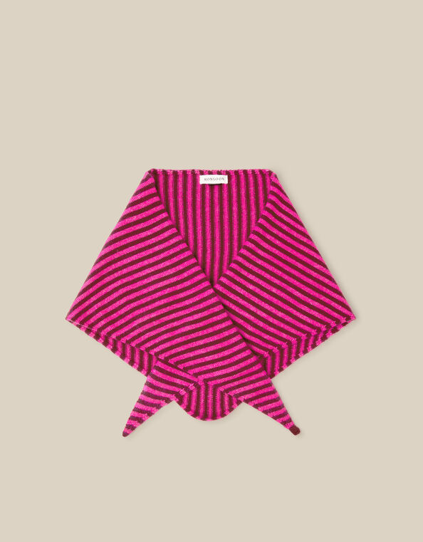 Safi Stripe Knitted Triangle Scarf, , large