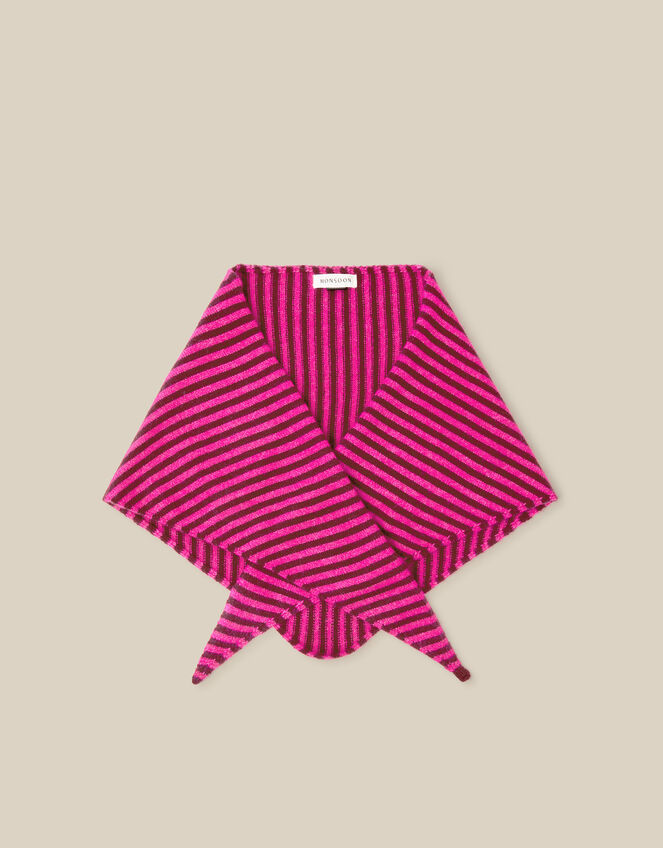 Safi Stripe Knitted Triangle Scarf, , large