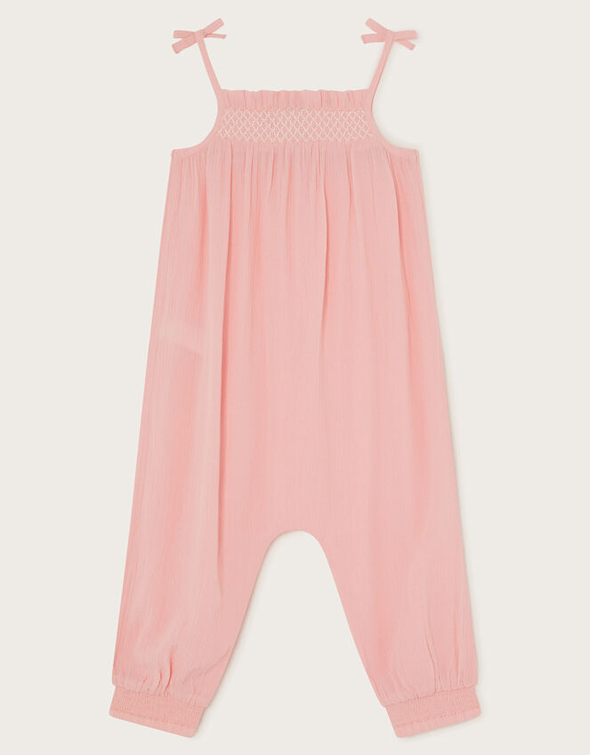 Baby Shirred Jumpsuit , Pink (PALE PINK), large