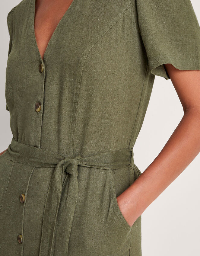 Azalea Tie Jumpsuit, Green (KHAKI), large