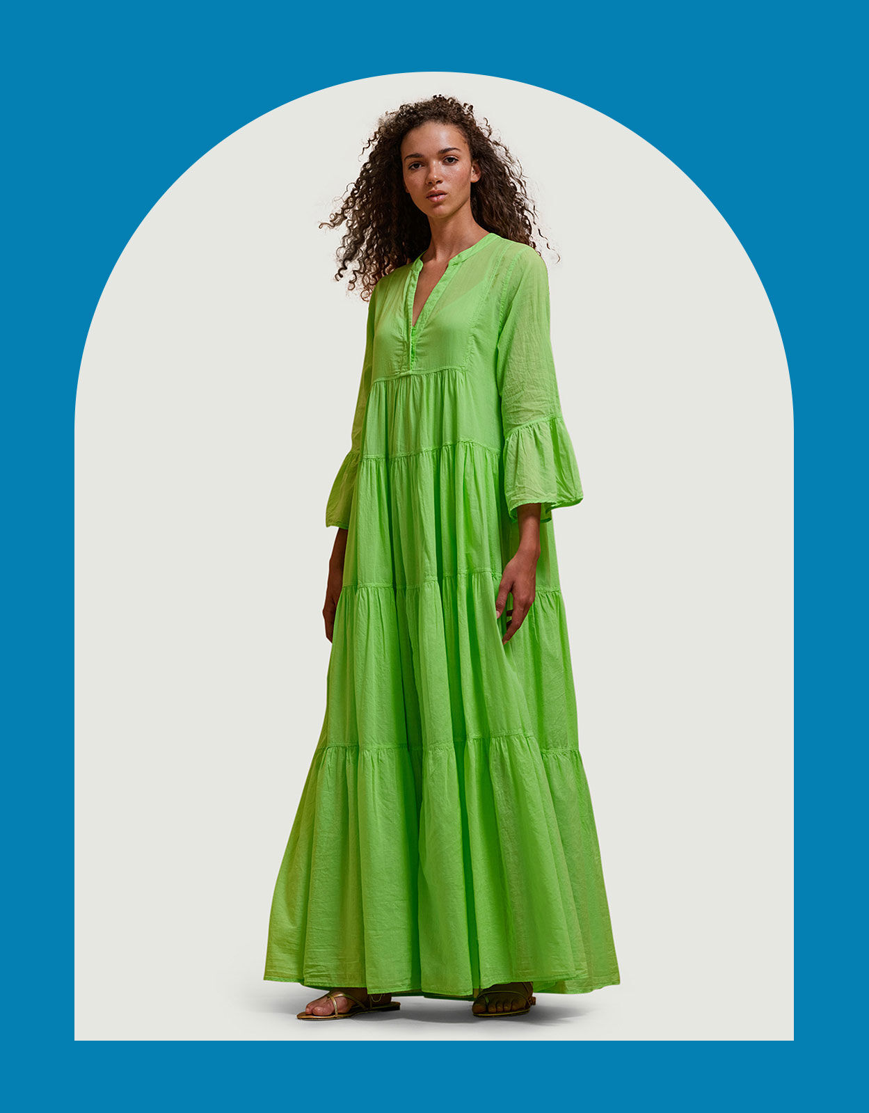 Devotion Twins Tiered Maxi Dress Green