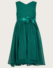 Glitter Wrap Mariposa Dress, Green (GREEN), large