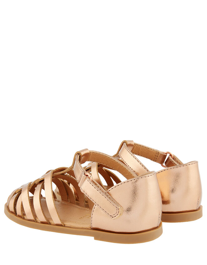 Baby Rose Gold Caged Sandals, Gold (ROSE GOLD), large