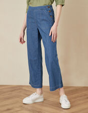 Harper Denim Pull-On Trousers, Blue (DENIM BLUE), large