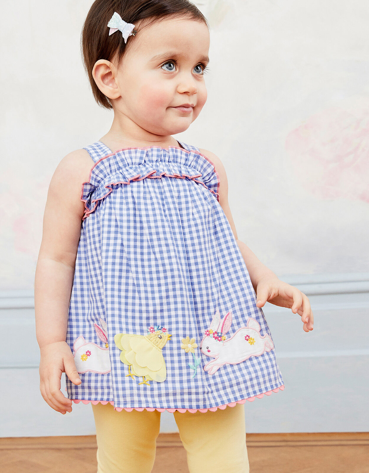 Baby Gingham Top and Leggings Set Blue Baby Girl Outfits