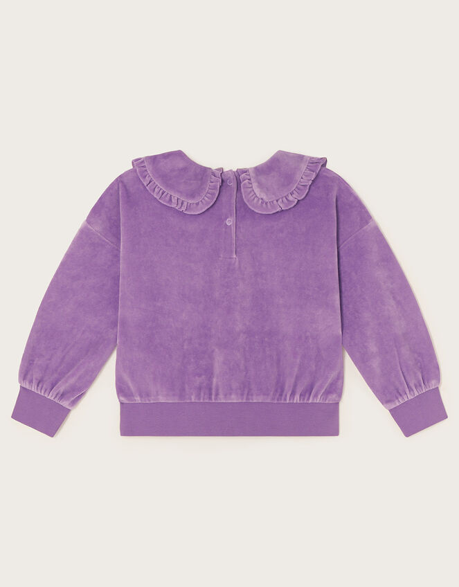 Velour Collar Top, Purple (PURPLE), large