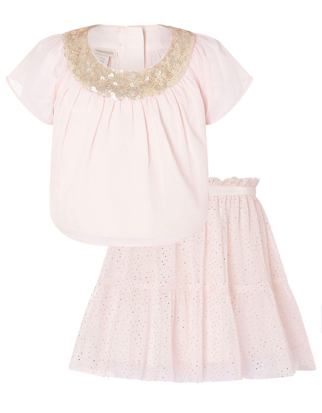 baby pink sequin top