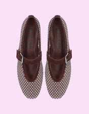 Bibi Lou Stud Mesh Ballet Flats, Red (BURGUNDY), large