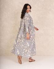 One Hundred Stars Sphinx Pintuck Maxi Dress, Grey (GREY), large
