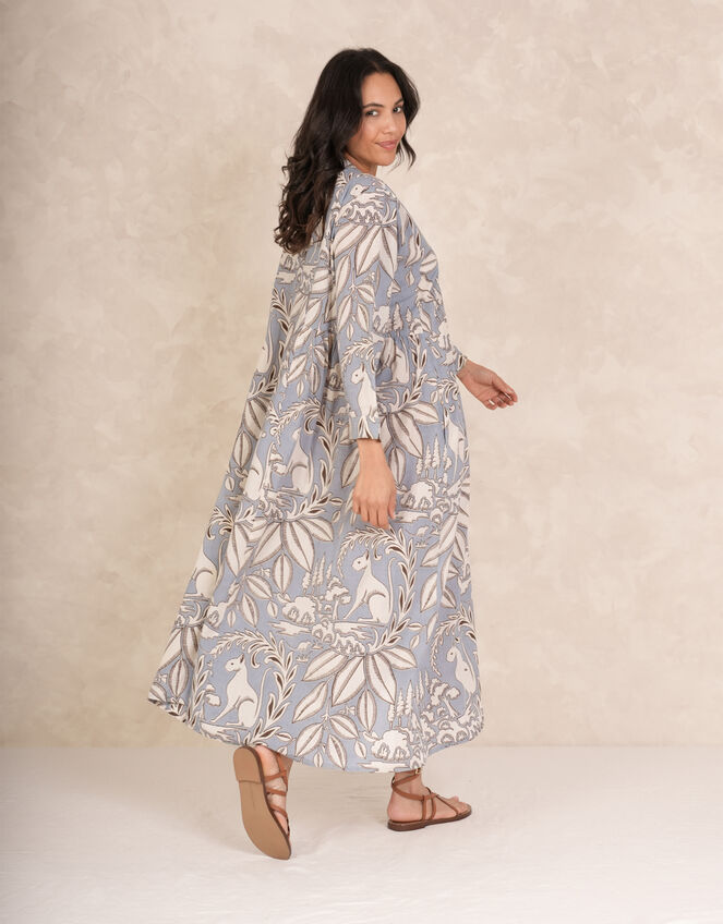 One Hundred Stars Sphinx Pintuck Maxi Dress, Grey (GREY), large