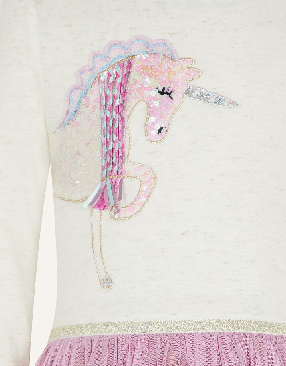 LilPicks Unicorn Print Off white Full Sleeves Dress