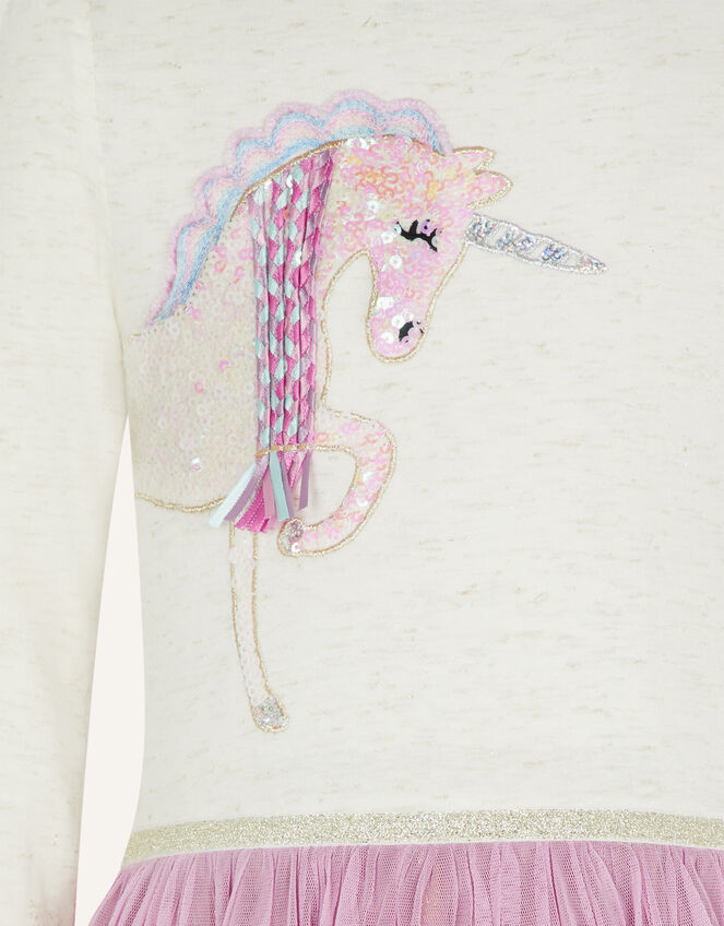 Disco Unicorn Long Sleeve Dress, Pink (PINK), large