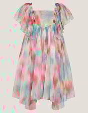 Ikat Flower Tulle Party Dress, Multi (MULTI), large