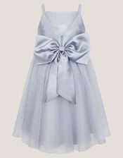 Pearl Embellished Bow Dress, Blue (BLUE), large
