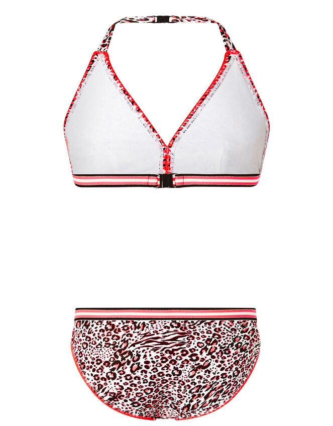 Animal Print Bikini Set, Orange (CORAL), large