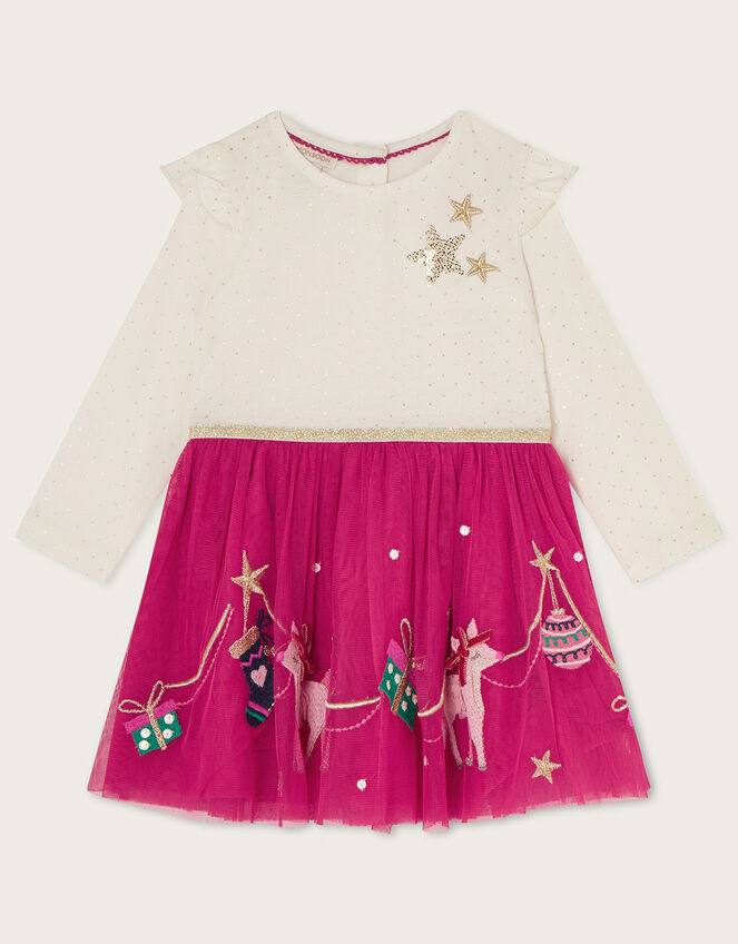 Baby Disco Christmas Dress, Ivory (IVORY), large