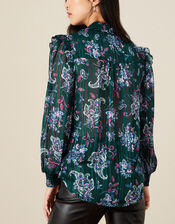 Diya Shimmer Paisley Blouse, Teal (TEAL), large
