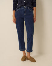 Safaia Straight Cropped Jeans, Blue (INDIGO), large