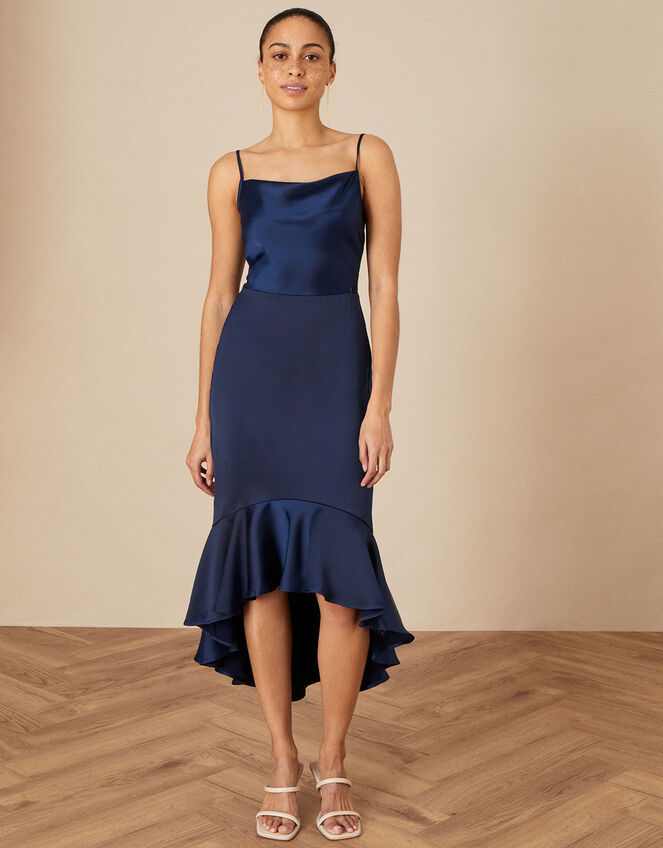 Faye Frill Maxi Dress, Blue (NAVY), large