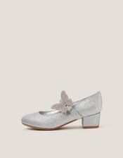 Butterfly Strap Glitter Heels, Silver (SILVER), large
