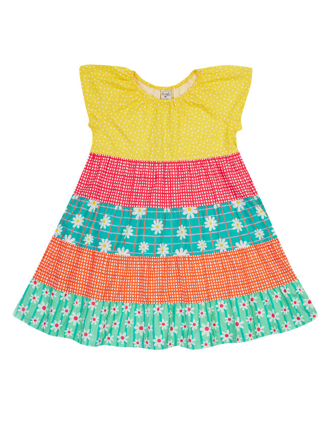 Frugi Dorothy Print Tiered Swing Dress, Multi (MULTI), large