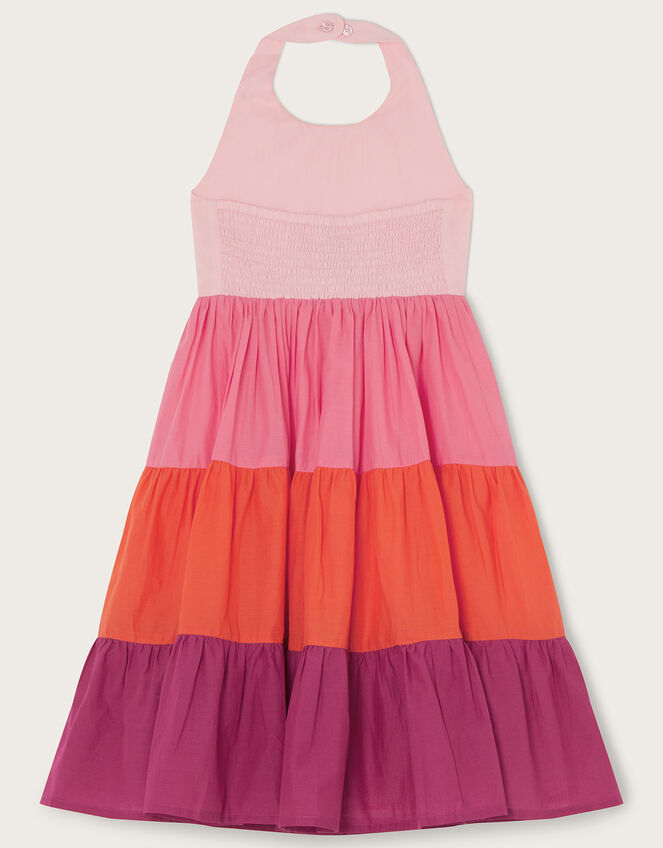 Colour Block Halter Neck Dress, Pink (PINK), large