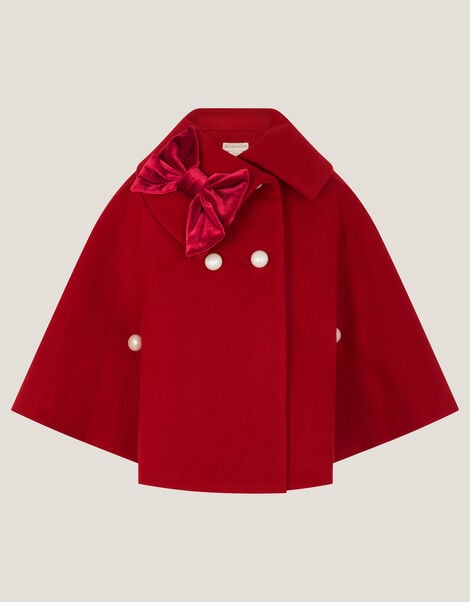 Velvet Bow Cape, Red (RED), large