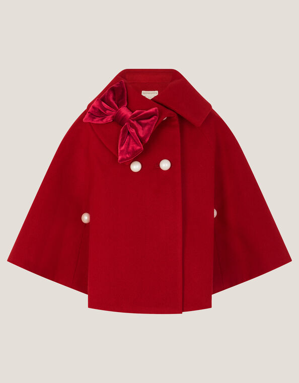 Velvet Bow Cape, Red (RED), large