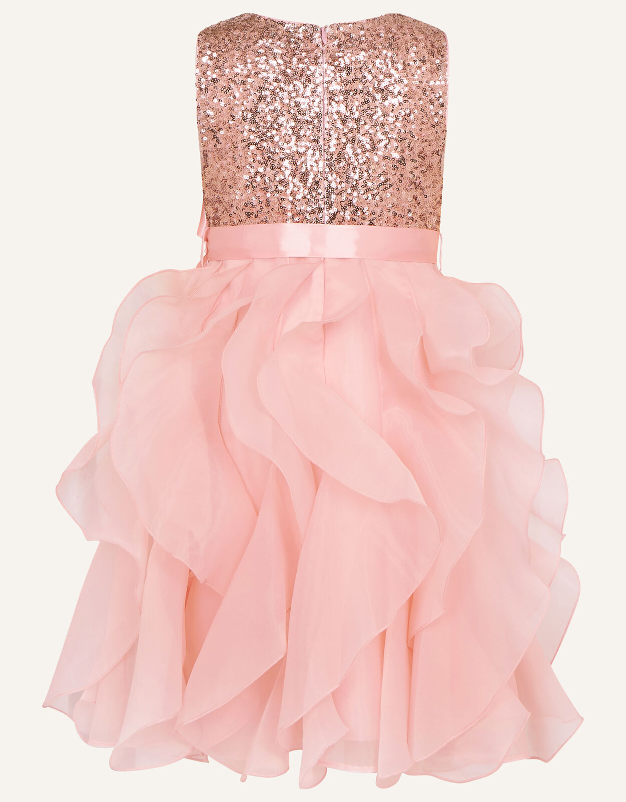pink strapless ruffle dress