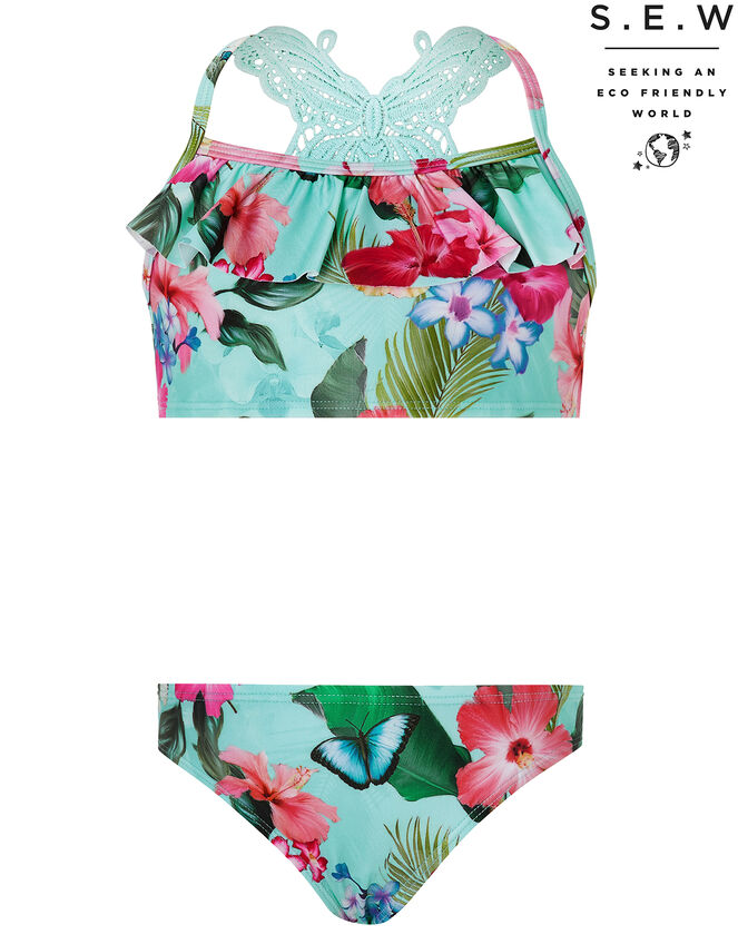 Fergie Floral Bikini with Recycled Polyester, Blue (TURQUOISE), large