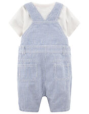 Newborn Baby Gabe Dungaree Set, Blue (BLUE), large
