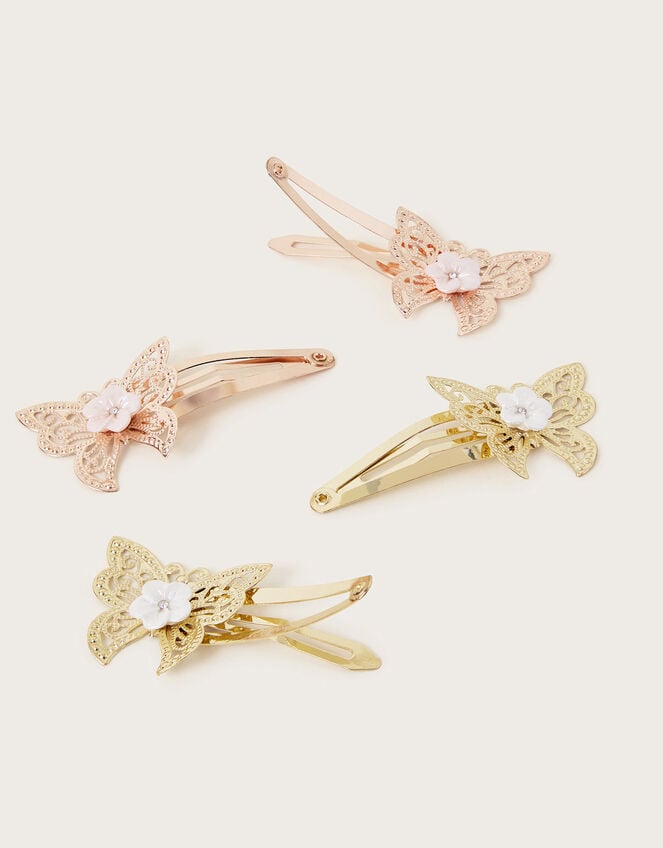 4-Pack Floral Butterfly Hair Clips, , large