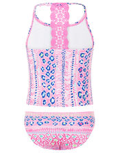 Ava Printed Tankini with Recycled Polyester, Pink (PINK), large