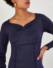 Metallic Bodice Detail Jumper, Blue (NAVY), large