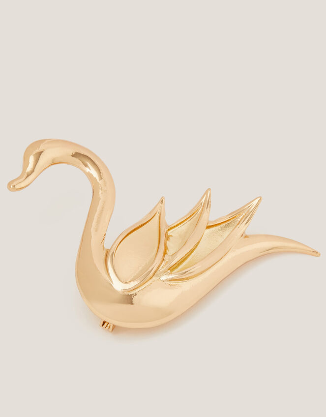 Monsoon x Sarah Corbett-Winder Swan Brooch, , large