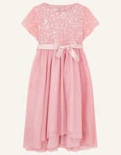 Truth Sequin Cape High-Low Dress, Pink (PALE PINK), large