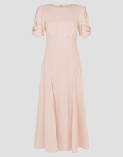 Belle Bow Sleeve Midi Dress, Pink (BLUSH), large
