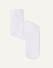 Glitter Heart Tights, White (WHITE), large