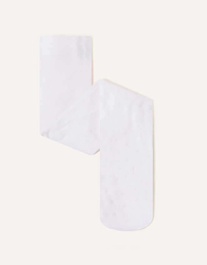Glitter Heart Tights, White (WHITE), large