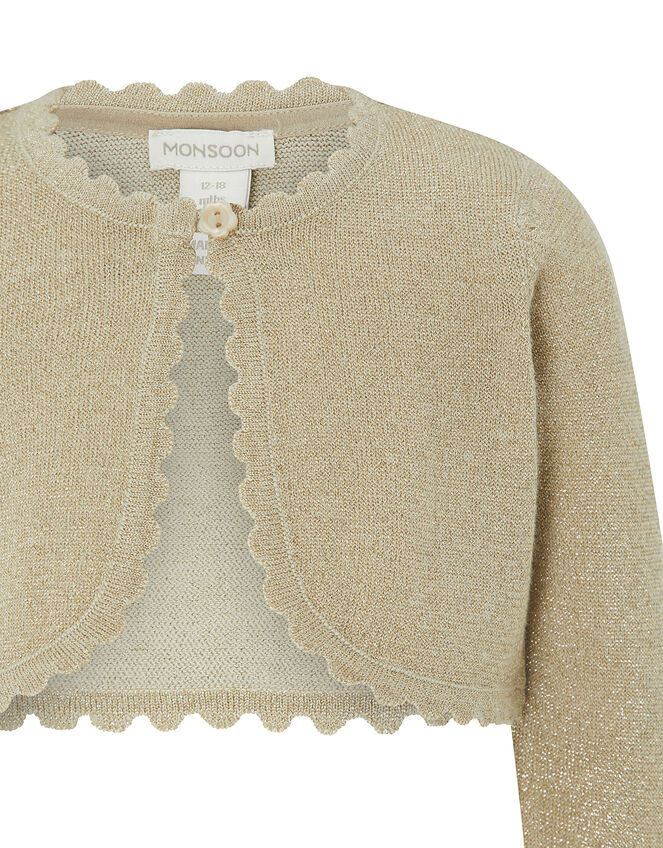 Baby Niamh Sparkle Knit Cardigan, Gold (GOLD), large