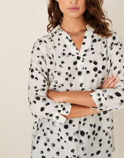 Animal Print Relaxed Shirt, Ivory (IVORY), large
