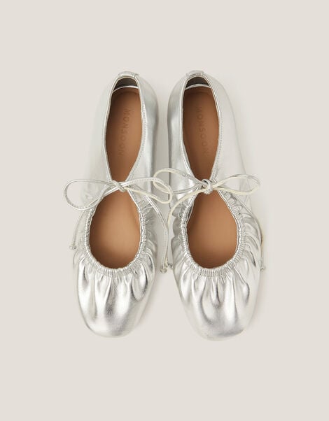 Blair Metallic Ballet Flats, Silver (SILVER), large