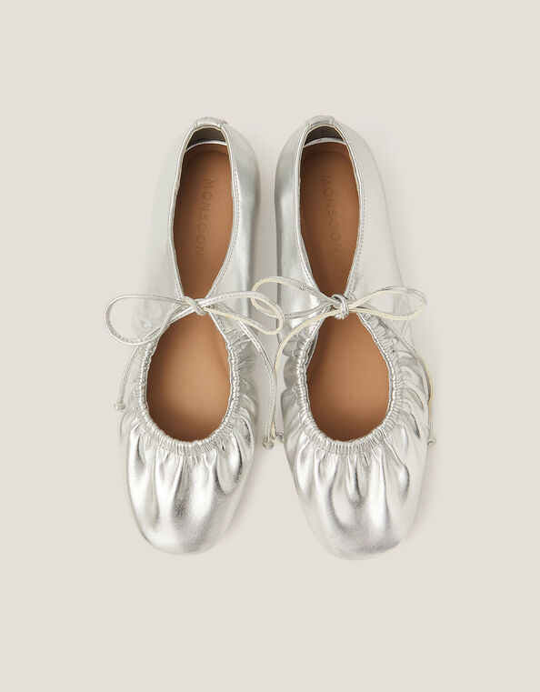Blair Metallic Ballet Flats, Silver (SILVER), large